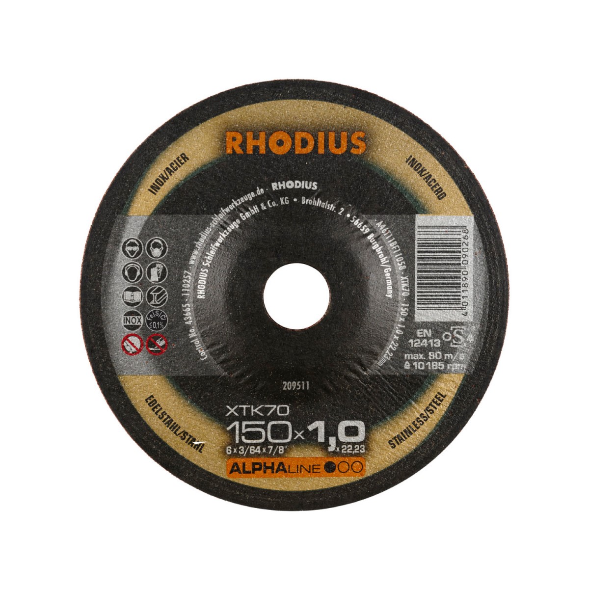 Rhodius griezējdisks metālam XTK70, 230x1.9x22.2